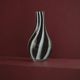 Vintage Murano glass vase from the 1980s, black and white swirl pattern, thick Italian art glass.