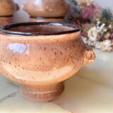 9 Vintage Emile Henry Speckled Beige Ceramic Lion Head Bowls Made in France