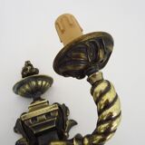 Pair of Satyr wall lights in bronze Napoleon III 19th century