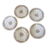 5 flat plates old porcelain Raynaud limoges