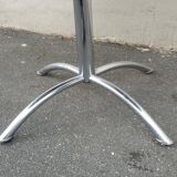 beautiful round designer table from the 1970s/80s with chrome base