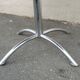 Round table in white melamine and chrome metal, 1970s-1980s