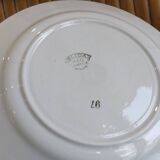4 assiettes plates en faïence bleue et blanche de K&G Lunéville, modèle Blida
