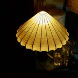 Vintage cocoon mahogany table lamp attributed to achille castiglioni 1960