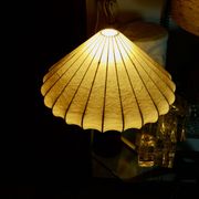Vintage cocoon mahogany table lamp attributed to achille castiglioni 1960