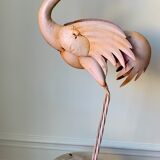 Old decorative pink flame in painted metal