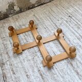 Pine wall coat rack 1980