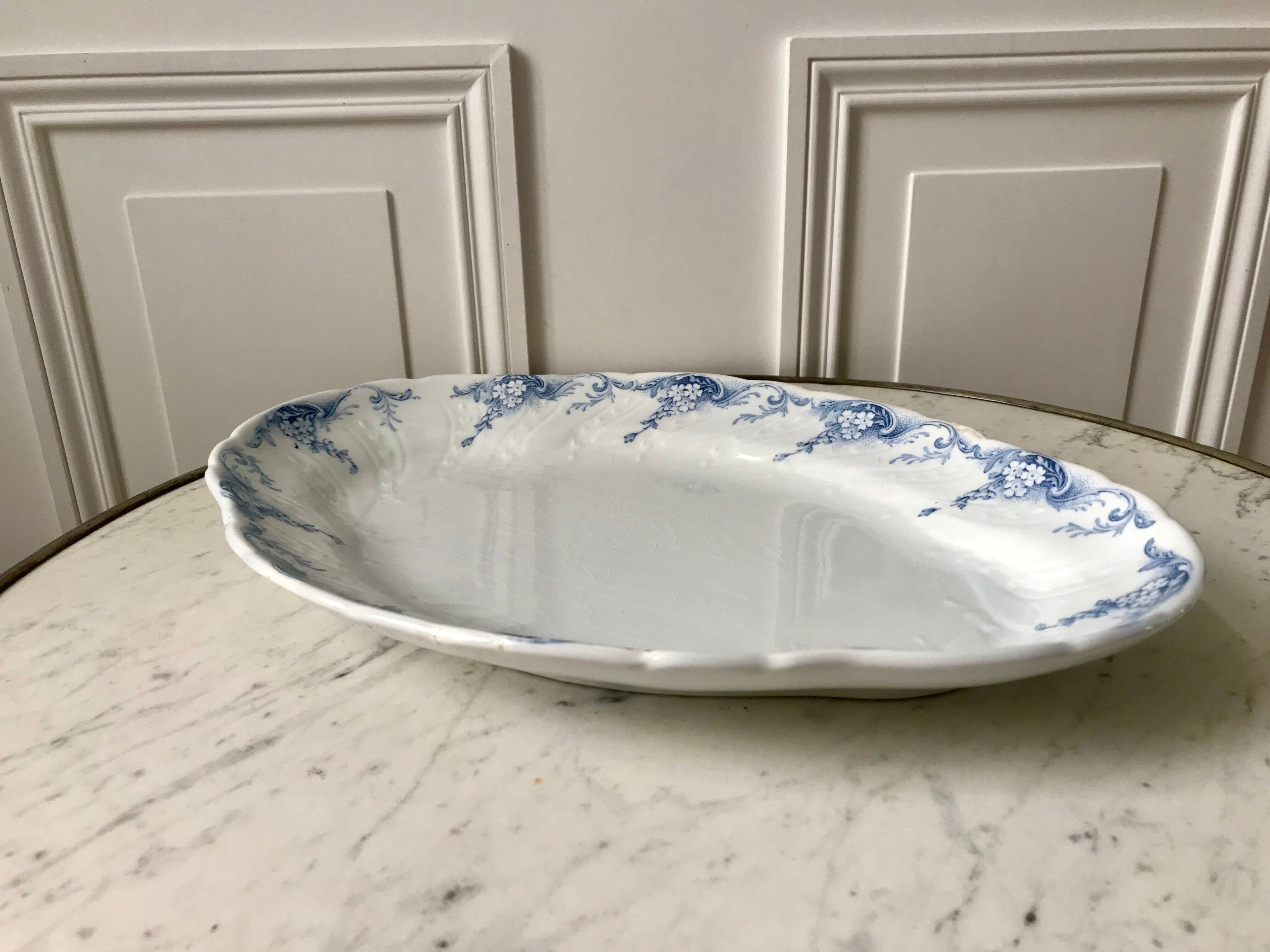 Oval iron clay dish K&G Lunéville model "Angèle" late 19th century