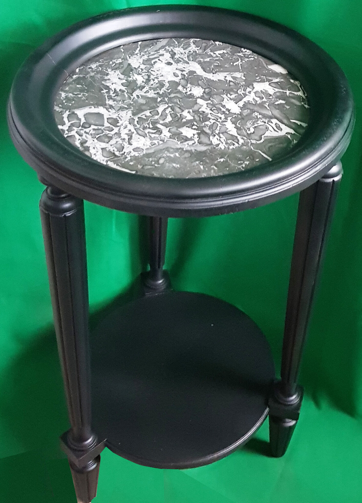 Pedestal table - black and white marble top