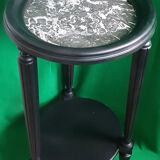 Pedestal table - black and white marble top