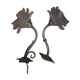 Pair of brass and glass flowers sconces