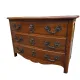 Curved Louis XV style chest of drawers in solid walnut