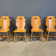 Vintage rustic dining chairs, set of 4 - 1960s
