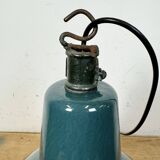 Industrial Petrol Enamel Factory Pendant Lamp, 1960s