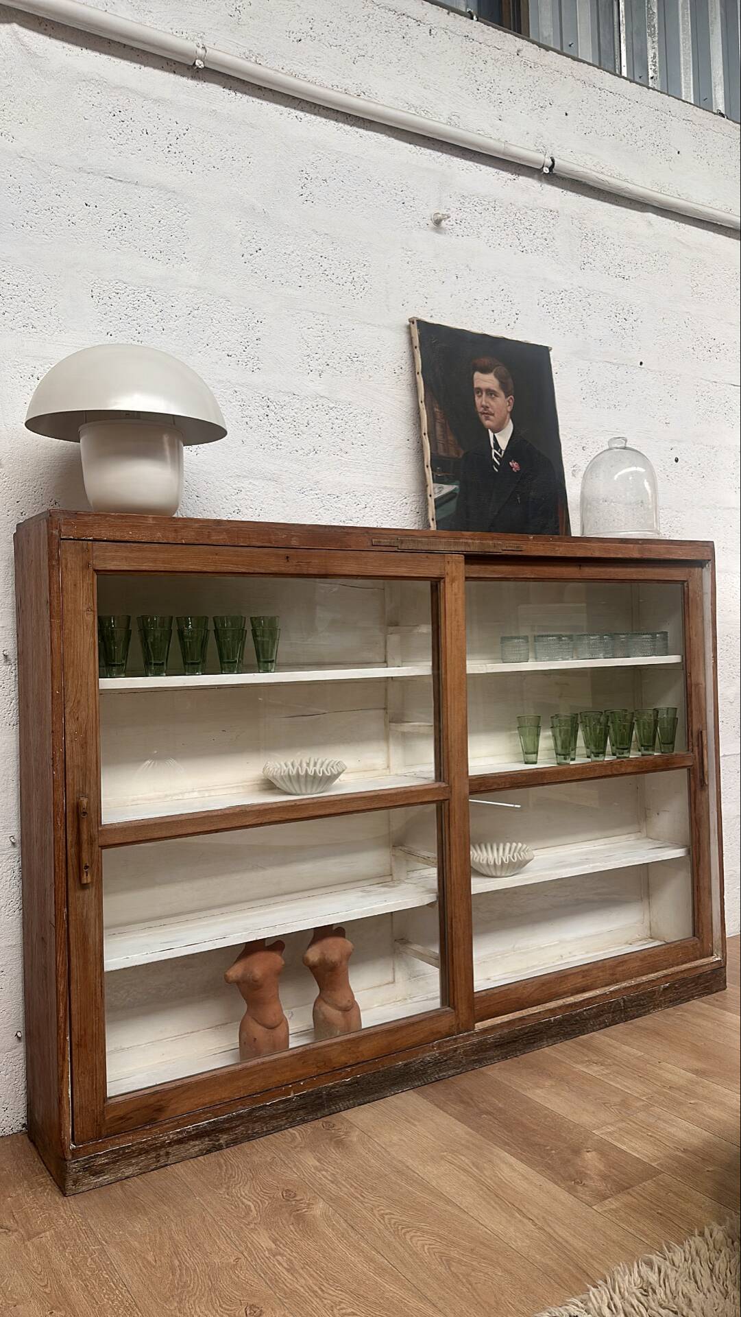 Large antique display cabinet
