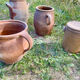 Set of jars, salt cellar, terracotta and stoneware pot