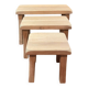 Vintage light wood nesting trio table