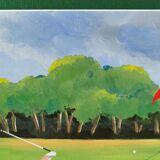 The Golf, Two original gouaches, Jean-Louis Honnet (1957-2017)