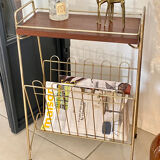 Vintage brass magazine table