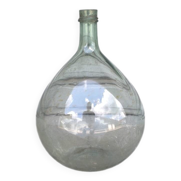 Dame-jeanne en verre soufflé vert
