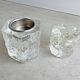 2 Vintage Scandinavian ice class candle holders