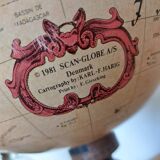 Globe terrestre lumineux vintage, San-Globe Denmark, 1981