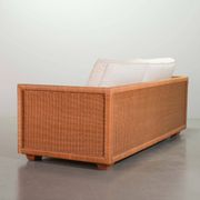 Luxurious Italian Gasparucci Reed White Lounge Greenhouse Sofa. Italy, 1980