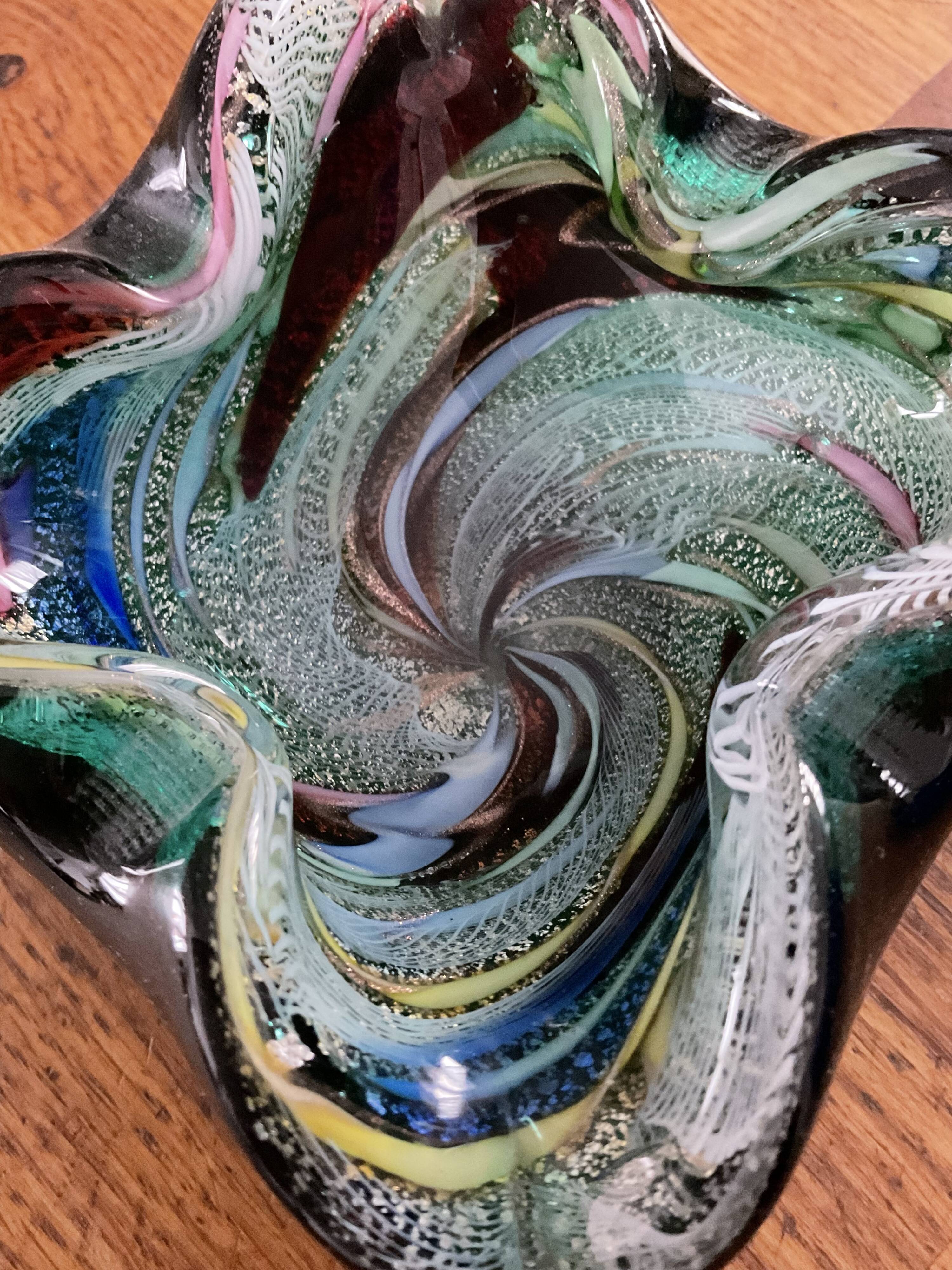 Trinket bowl in murano glass, circa 60