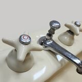 Console de salle de bain double vasque en céramique vintage