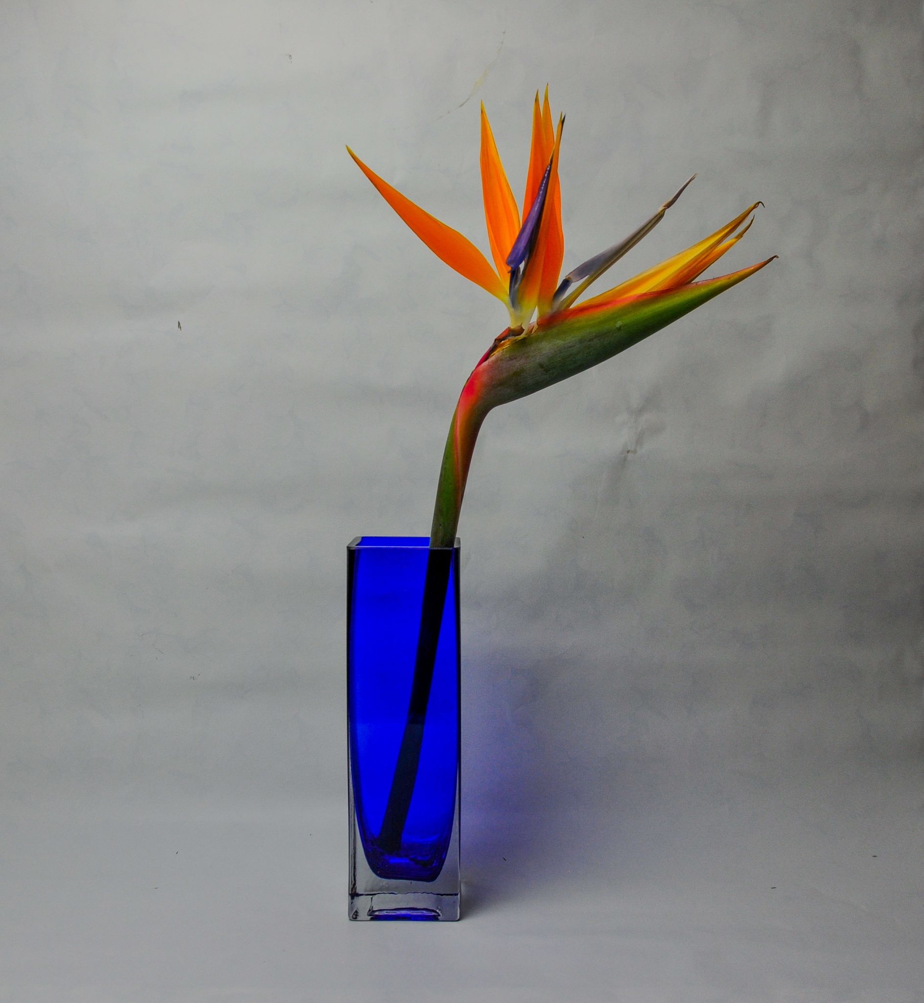 Vase sommerso by Petr hora, blue glass, Czech Republic, 1970
