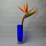 Vase sommerso by Petr hora, blue glass, Czech Republic, 1970