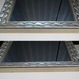 Mirror framing silver carved wood