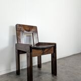 Set of 4 solid pine chairs by Silvio Coppola.