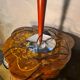 Vintage Red and Chrome Mushroom Lamp - 47x31 Space Age 1970s - Lamp