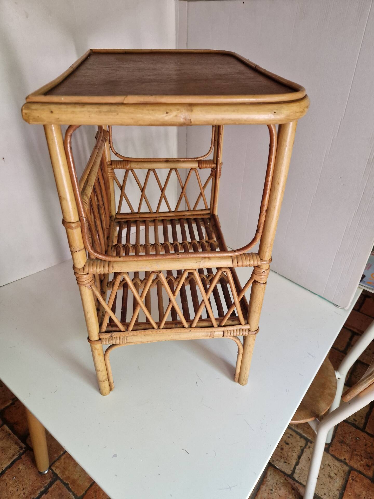 Vintage Rattan Side Table