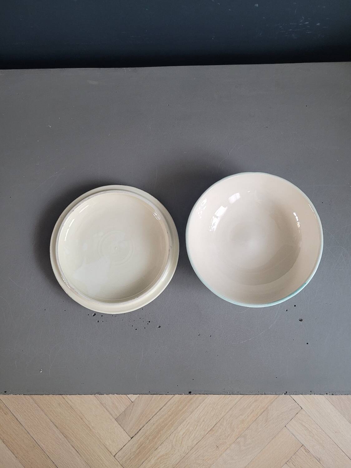 Ceramic candy box with fish motifs