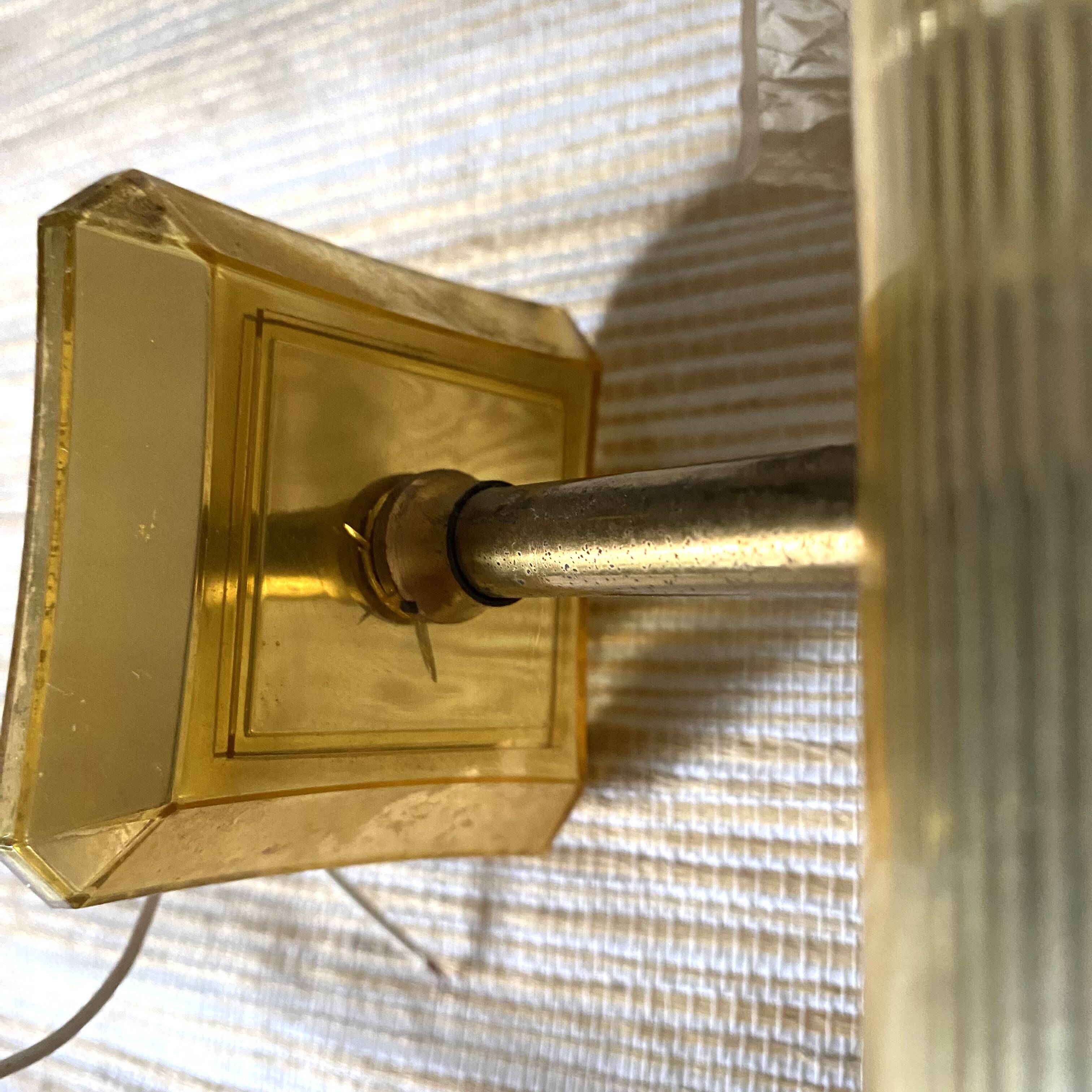 Set of 4 60s wall lights in champagne-colored resin