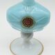 Blue and white opaline vase