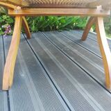 Folding beech cane armchair