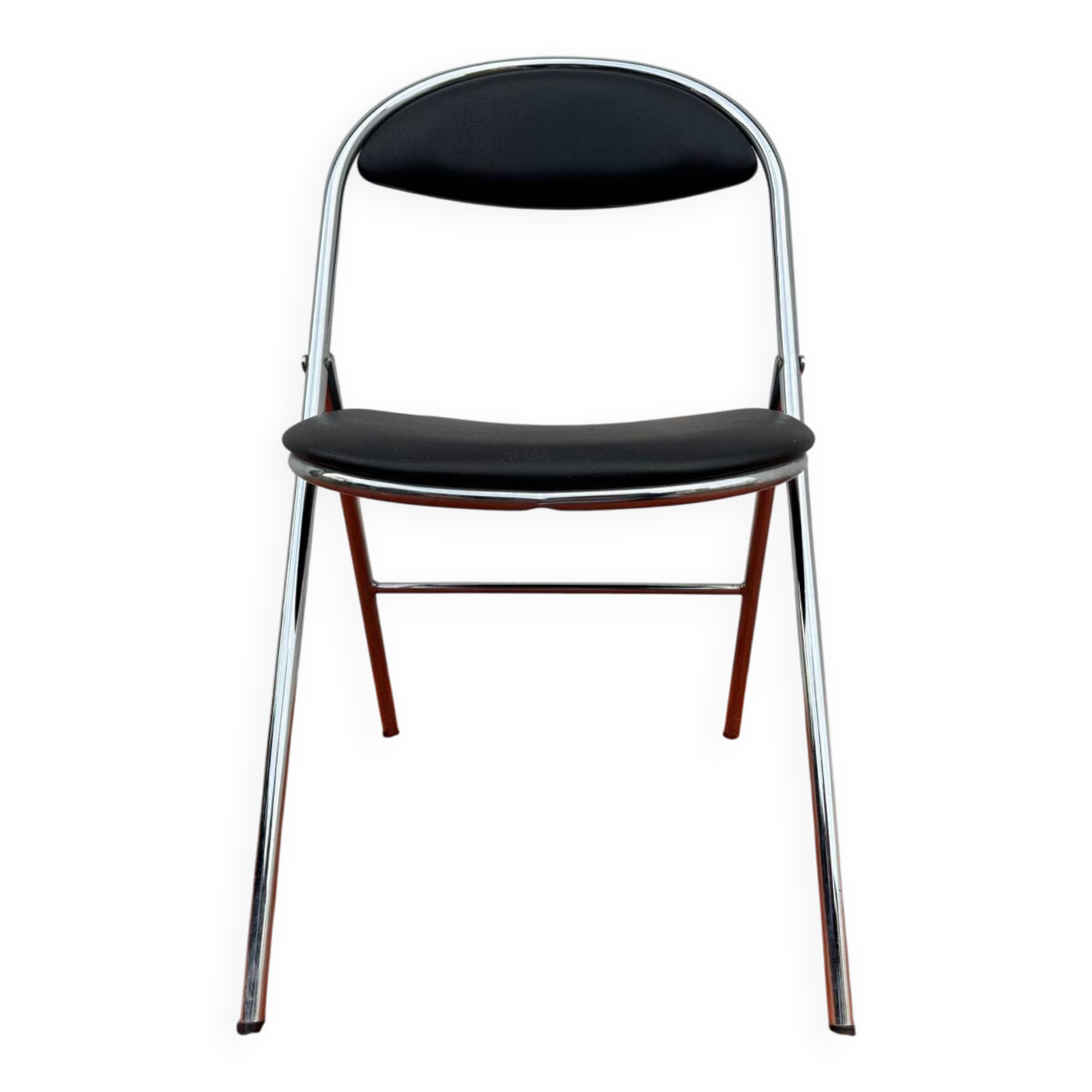 Chrome folding chair Souvignet from the 1970s