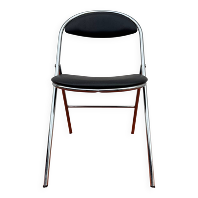 Chaise pliante chromée Souvignet années 70