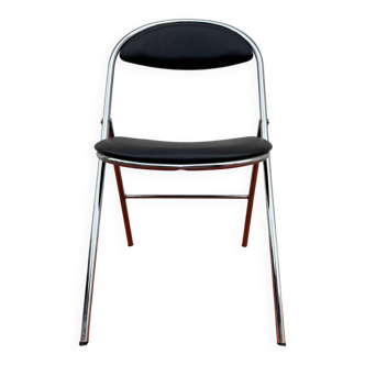 Chrome folding chair Souvignet from the 1970s