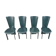 Vintage green leather dining chairs, 1980s - set of 4