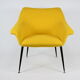 Mid-century armchair Shell, 1960s, NRD, yellow fabric, restored