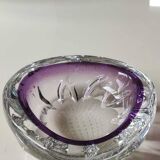 Murano bubble/Bullicante pocket emptier. Cross-pattern. Blown art glass. Diam 13 cm