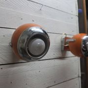 Paire d'appliques vintage eyeball des années 70