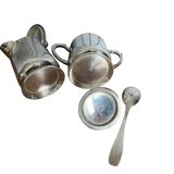 Deux petits pots service à thé métal argenté EPNS XXème