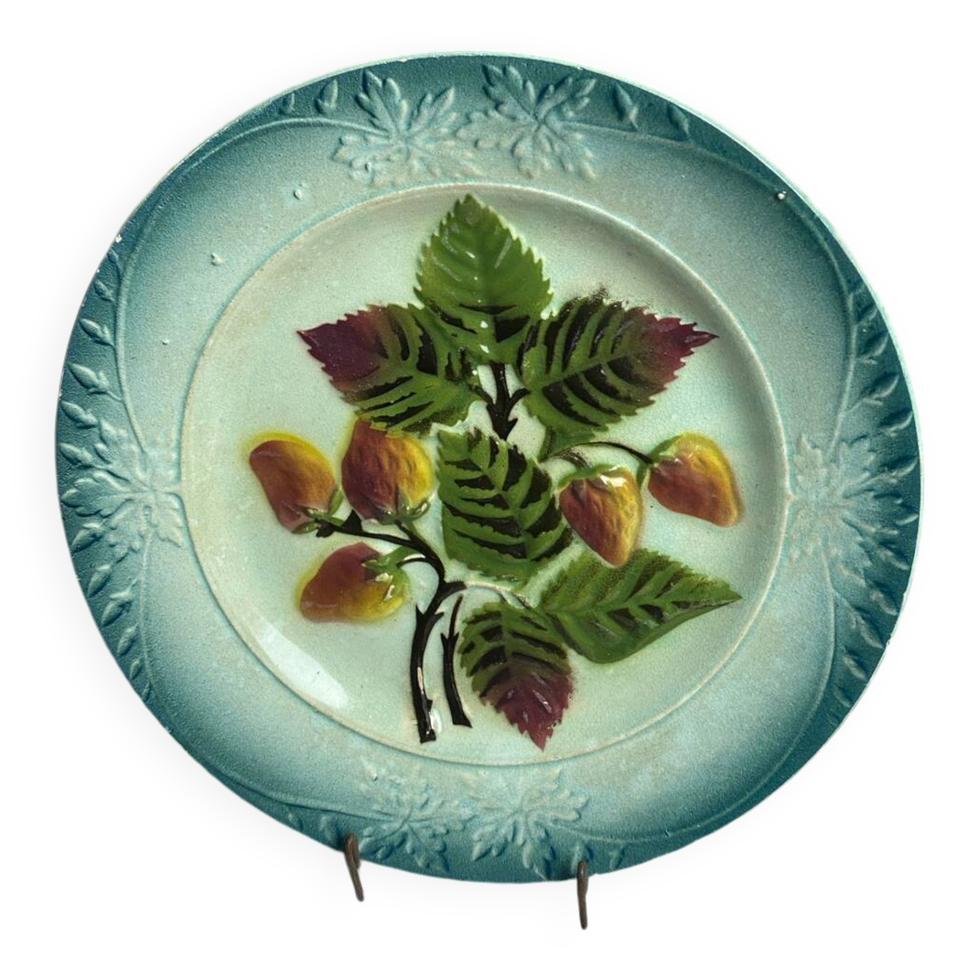Old strawberry dessert plate
