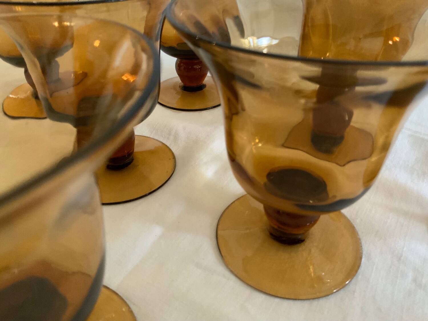 Amber glass cups