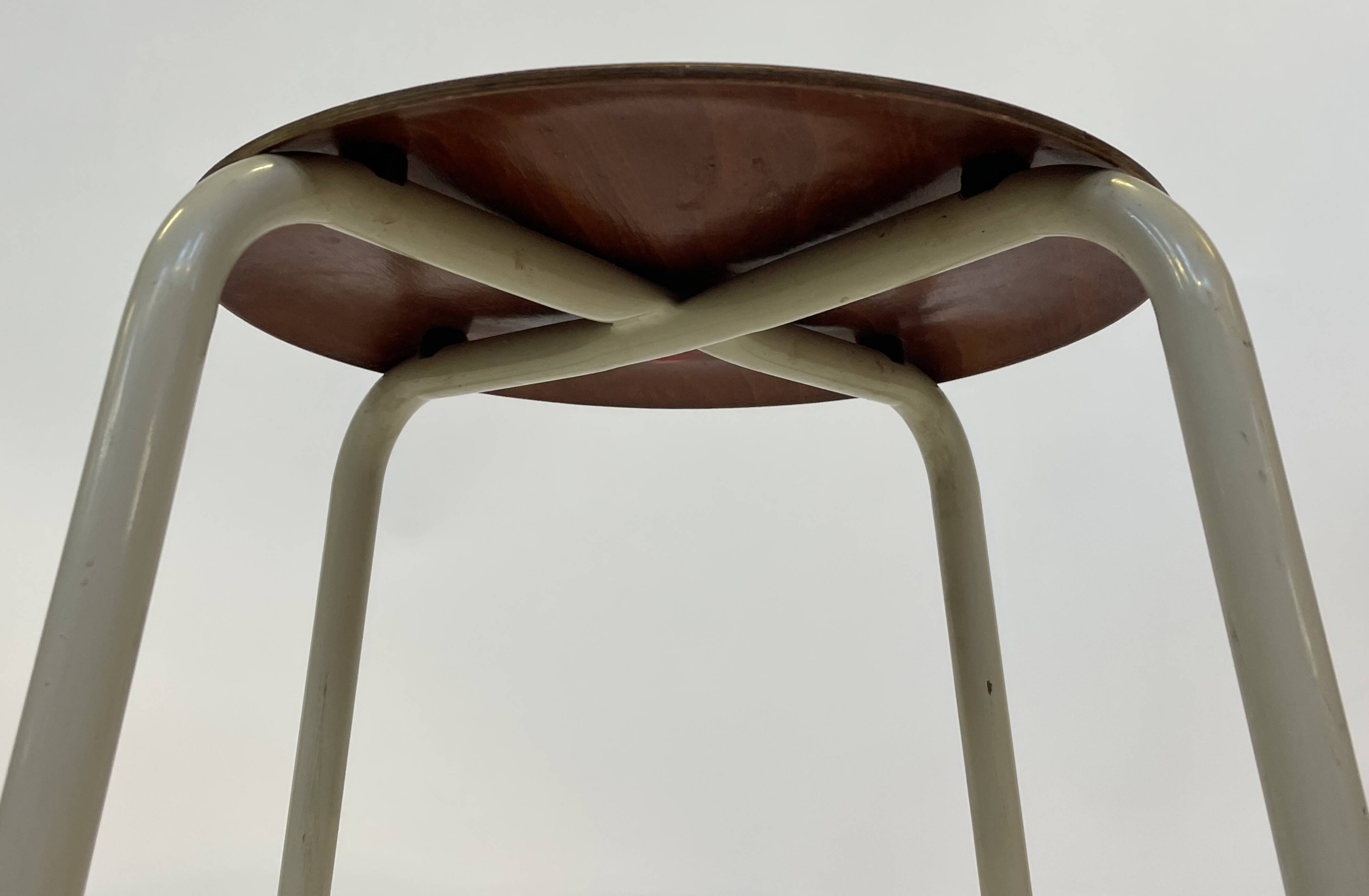 Vintage school stool, 1970s industrial design, Dutch minimalist